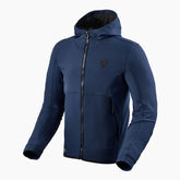 Giacca moto Parabolica, un giacca con cappuccio fisso. Colore nero. Di REV'IT!.